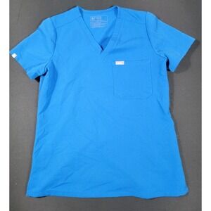 FIGS Scrub Top Womens Blue Short Sleeve Medical Technical Collection Size S
